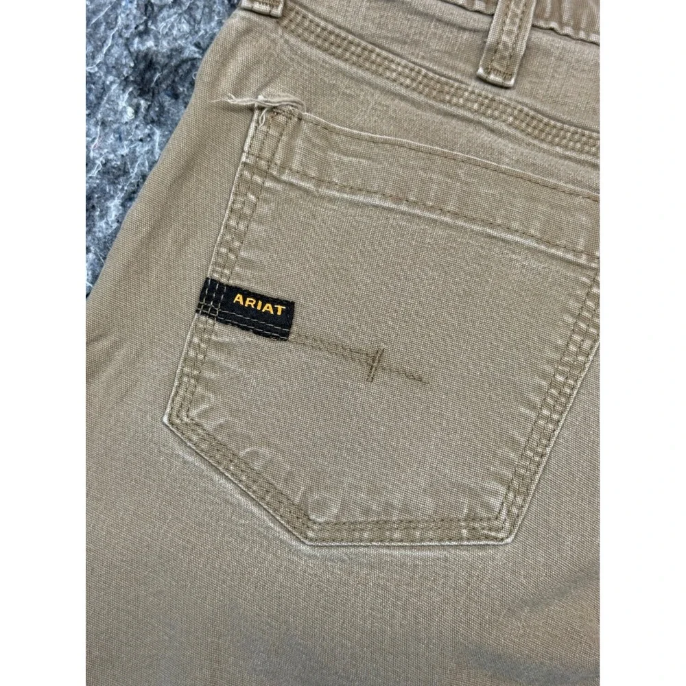 Ariat Rebar M4 Relaxed Straight Work Pants Mens 34x34 Tan Canvas Utility Cargo
